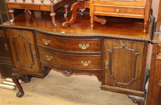 A Chippendale style mahogany bowfront sideboard W.150cm